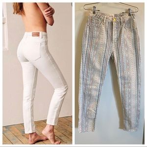 Sezane Brut Sexy High Rise Slim Jeans Rare Patterned EUC Size 27